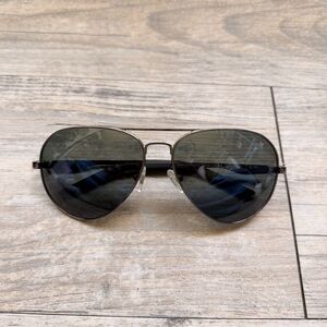 Hurley Polarized Aviator Sunglasses Gunmetal Blue Mirror Lenses Unisex